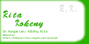 rita kokeny business card